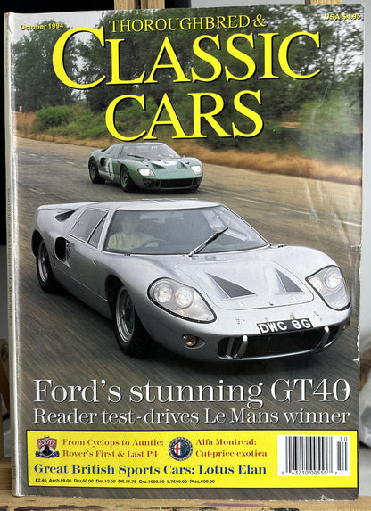 Thoroughbred & Classic Cars October 1994 Magazine In Good Condition