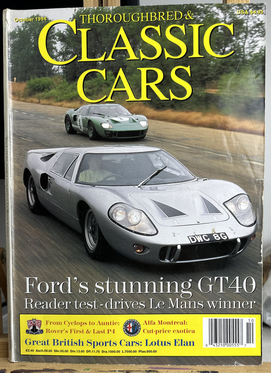 Thoroughbred & Classic Cars October 1994 Magazine In Good Condition