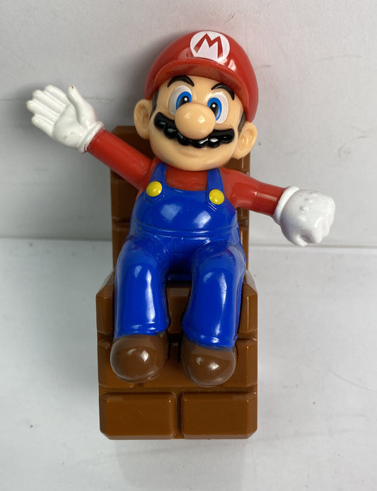 Super Mario Nintendo Mario block Chair Hand Moving Figure 10cm In VGC 2782