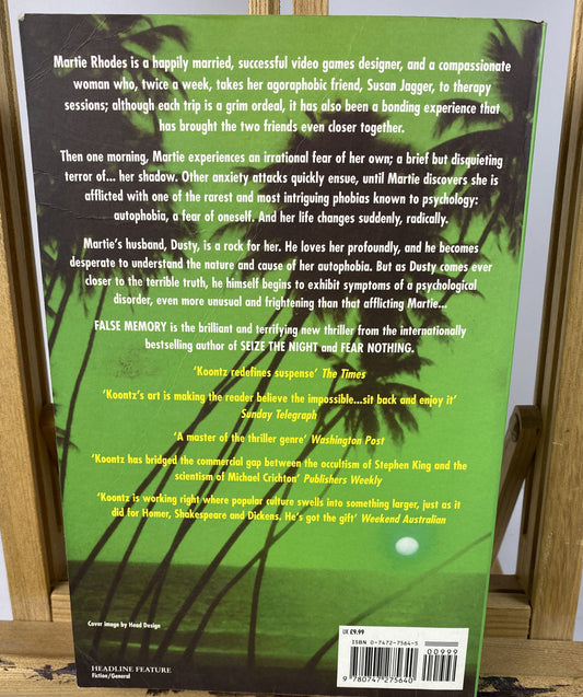 False Memory Deab Koontz Novel In Good Condition