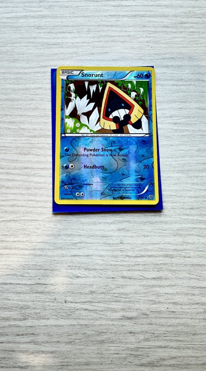 Snorunt Pokemon Reverse Holo Water Card Year 2013 (5243)