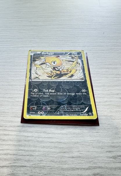 Scraggy Pokemon Reverse Holo Dark Card Year 2014 (5243)