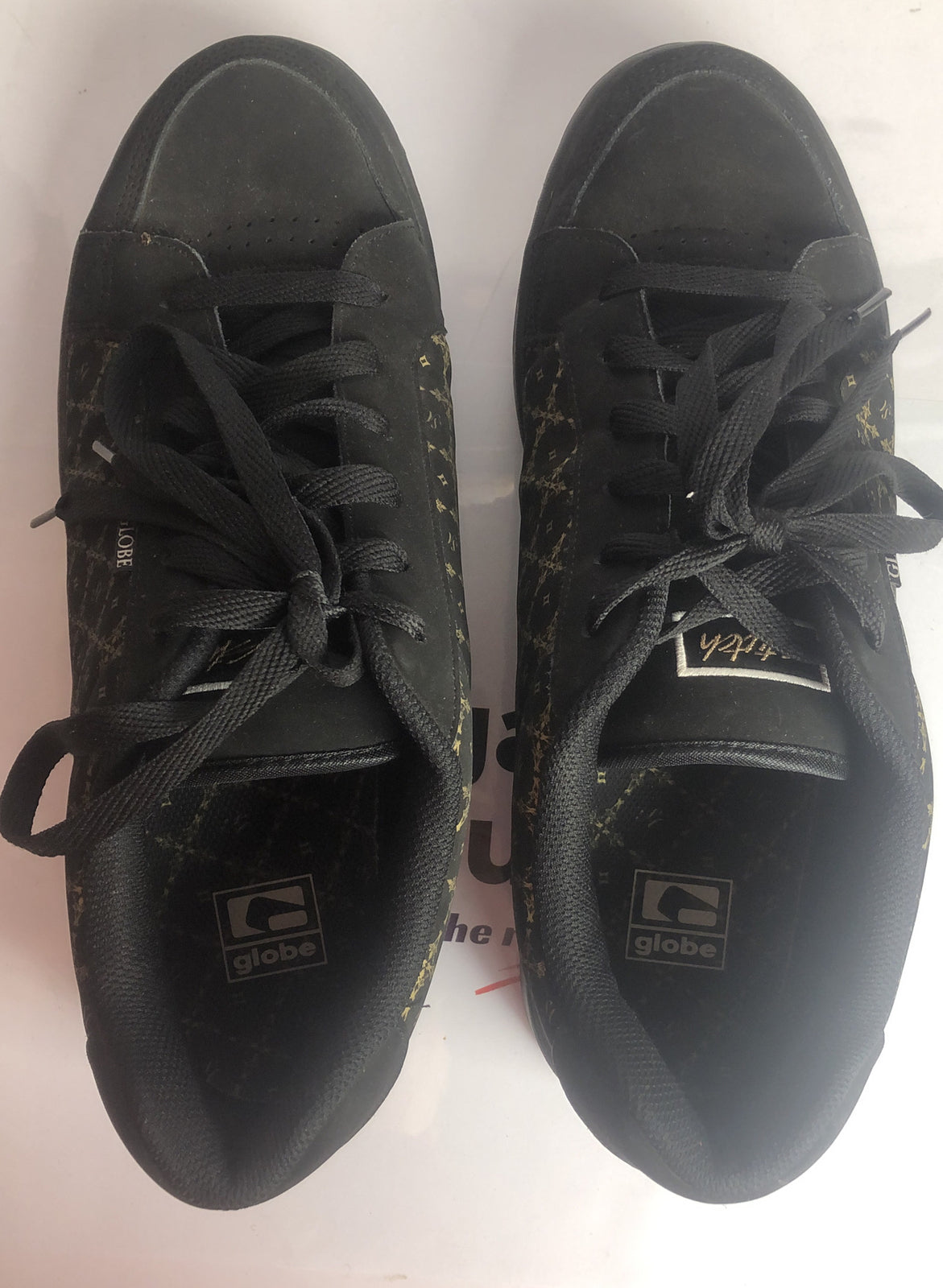 F151 Globe Viceroy Mens Shoes In Black & Gold US14 UK13 EUR48 In Good Condition