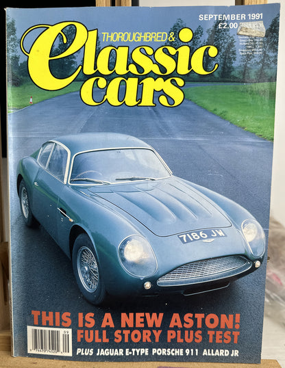 Thoroughbred & Classic Cars September 1991 Magazine In Good Condition