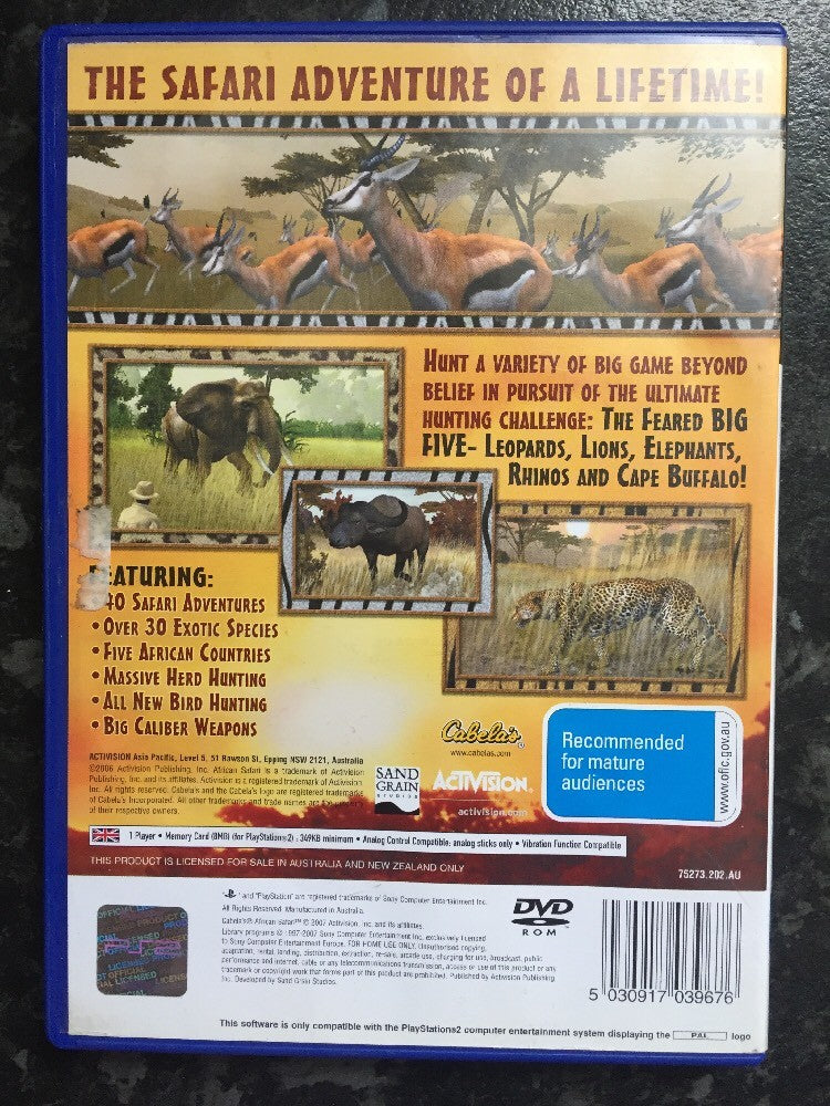 Cabela's African SAFARI Playstation 2/PS2 Complete Game