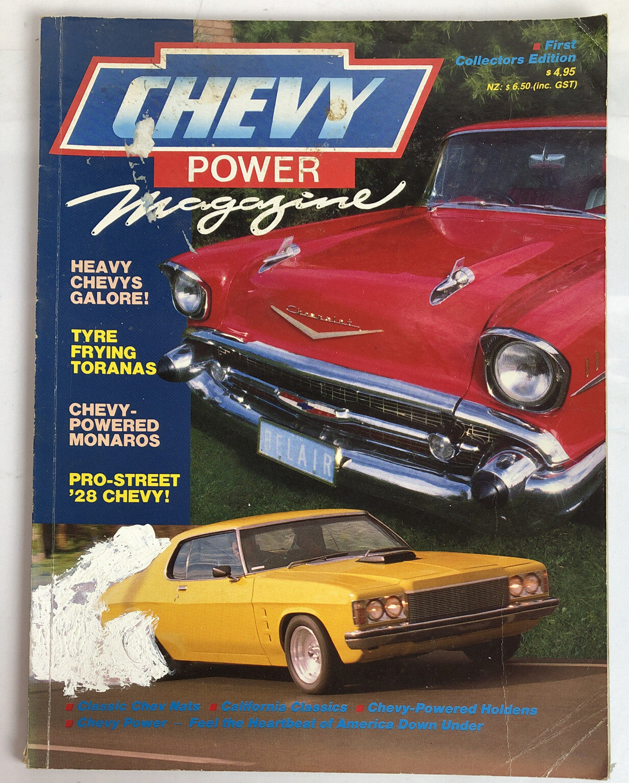 Chevy Power Magazine Frist Collectors Edition Vintage In Poor Condition