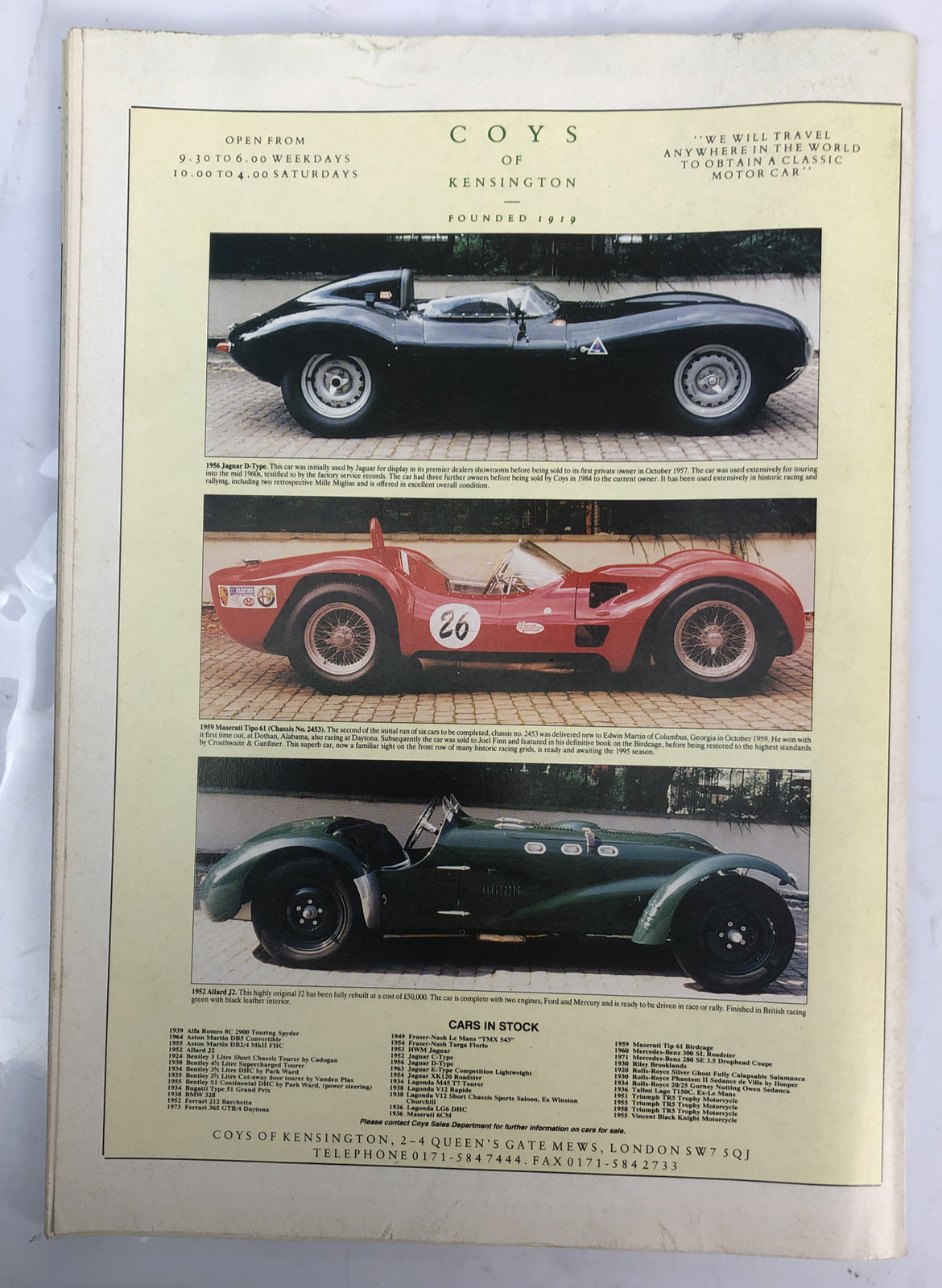 Motor Sport November 1995 Magazine Vintage In Good Condition