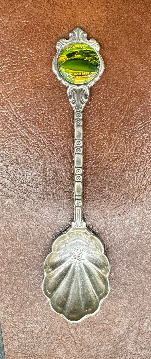 Souvenir Spoon Blue Lake Mount Gambier South Australia silver plated In OK Cond
