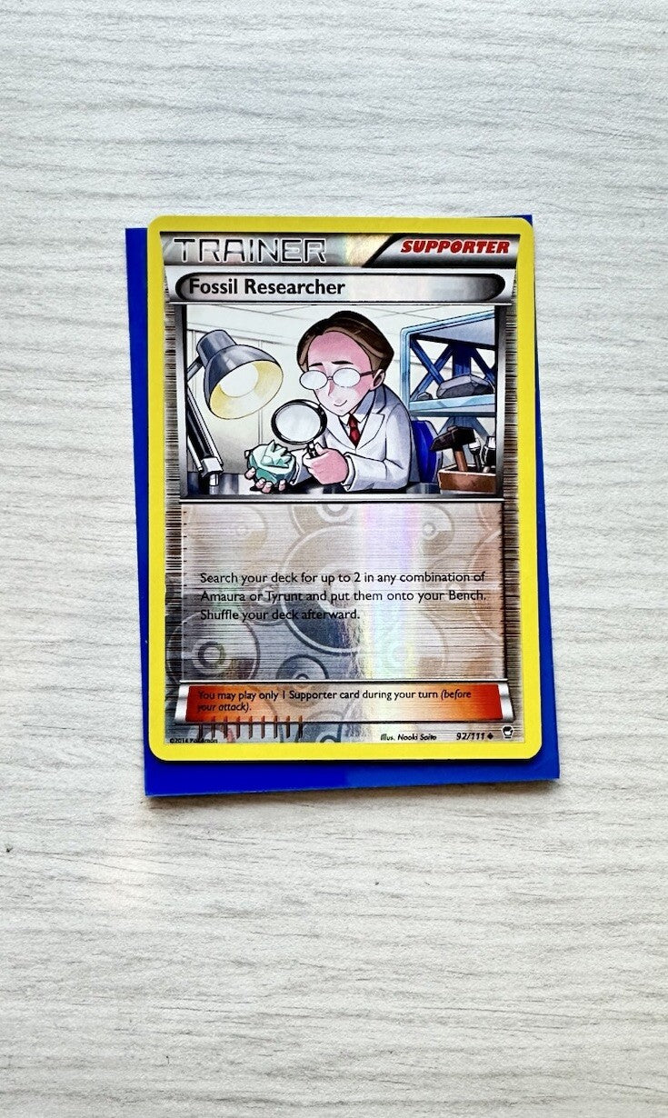 Fossil Researcher Pokemon Reverse Holo Trainer Card Year 2014 (6385)