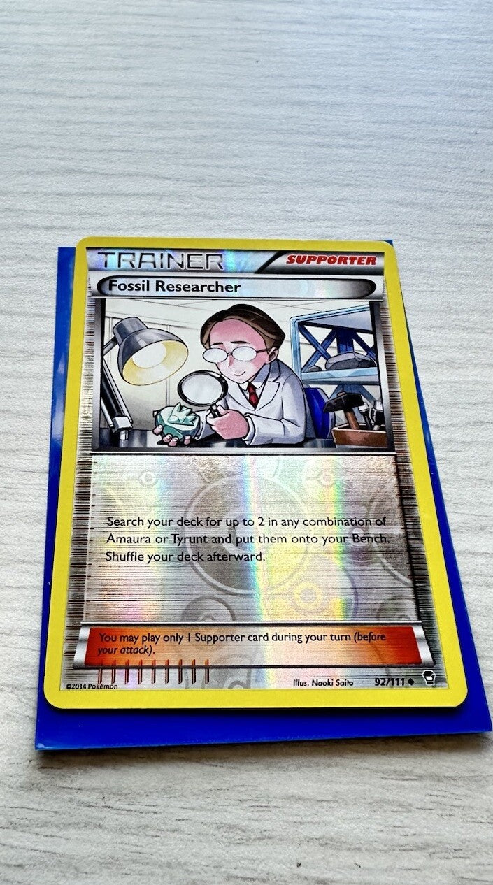 Fossil Researcher Pokemon Reverse Holo Trainer Card Year 2014 (6385)