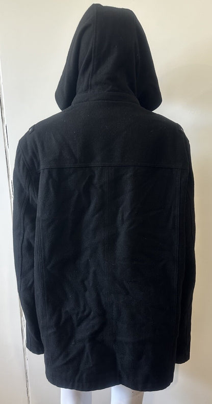 GUESS Men's Black Coat Jacket Giubbotto Jacket Size XL - Good Condition 3434