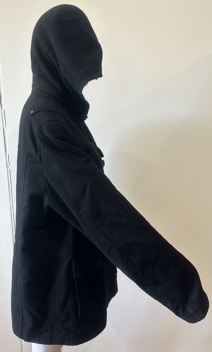 GUESS Men's Black Coat Jacket Giubbotto Jacket Size XL - Good Condition 3434