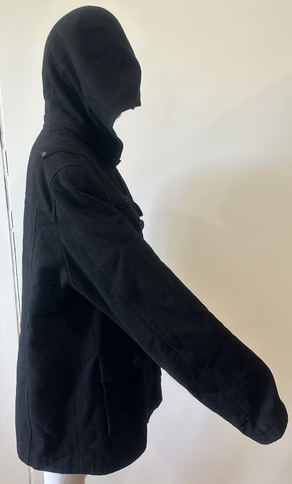 GUESS Men's Black Coat Jacket Giubbotto Jacket Size XL - Good Condition 3434