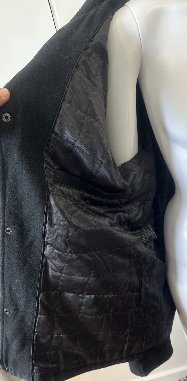 GUESS Men's Black Coat Jacket Giubbotto Jacket Size XL - Good Condition 3434
