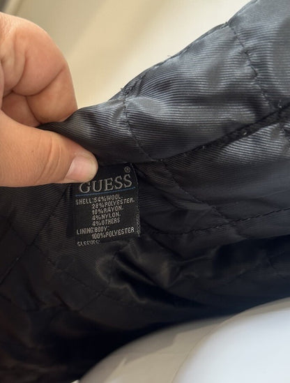 GUESS Men's Black Coat Jacket Giubbotto Jacket Size XL - Good Condition 3434