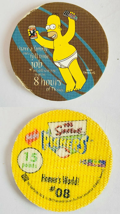 2002 The Simpsons Pickers Tazo Twisties Collectables In Good Condition