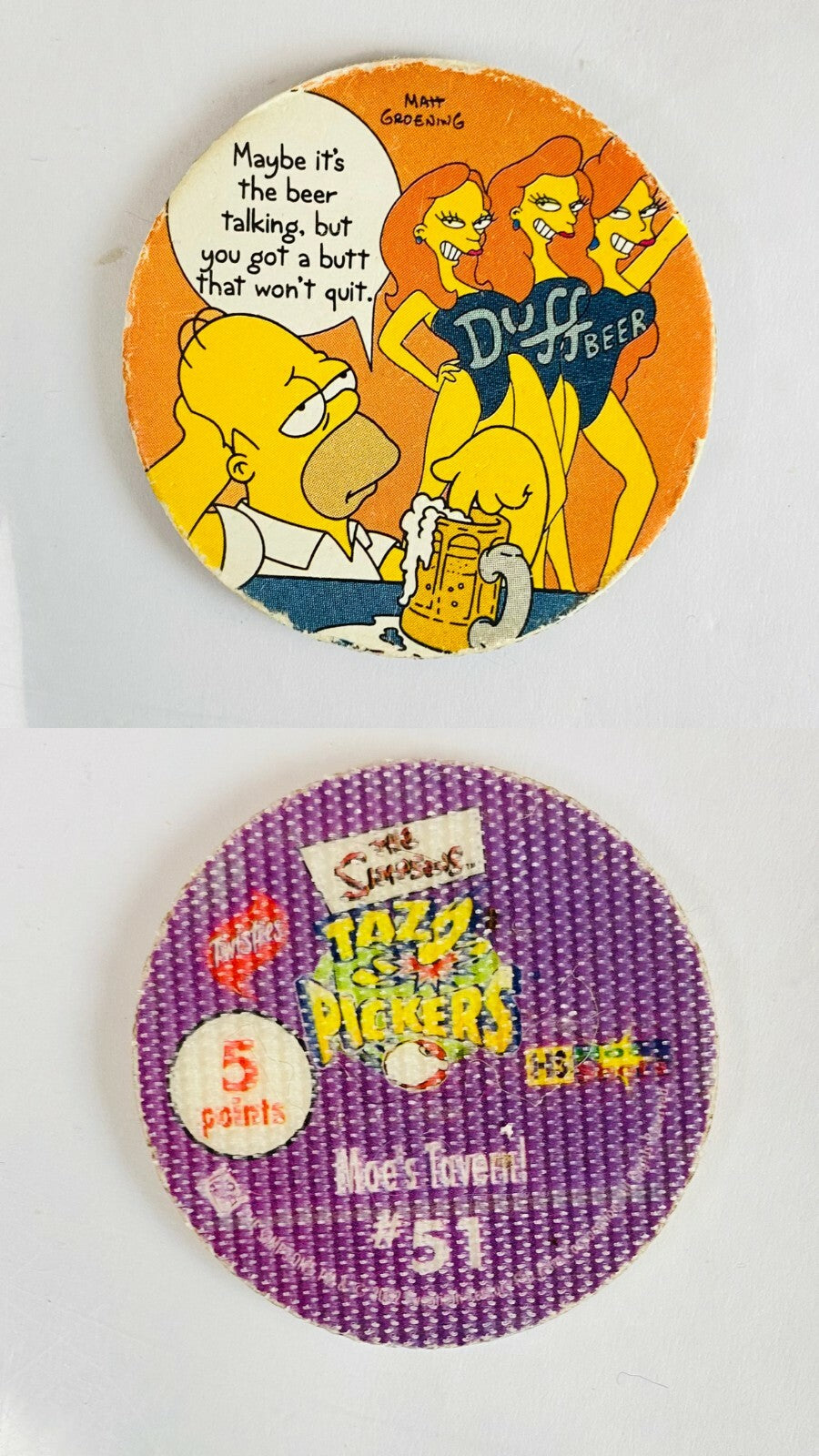 2002 The Simpsons Pickers Tazo Twisties Collectables In Good Condition