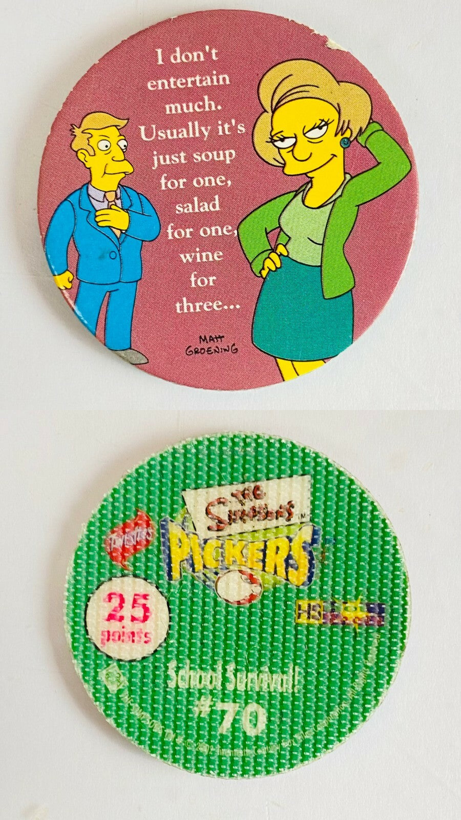 2002 The Simpsons Pickers Tazo Twisties Collectables In Good Condition