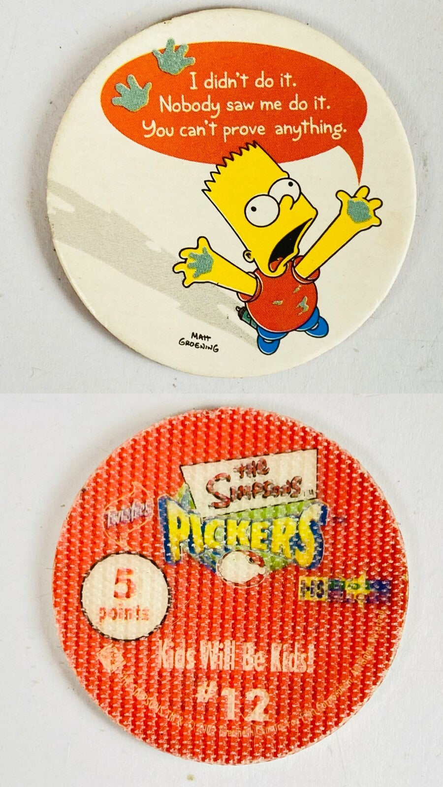 2002 The Simpsons Pickers Tazo Twisties Collectables In Good Condition