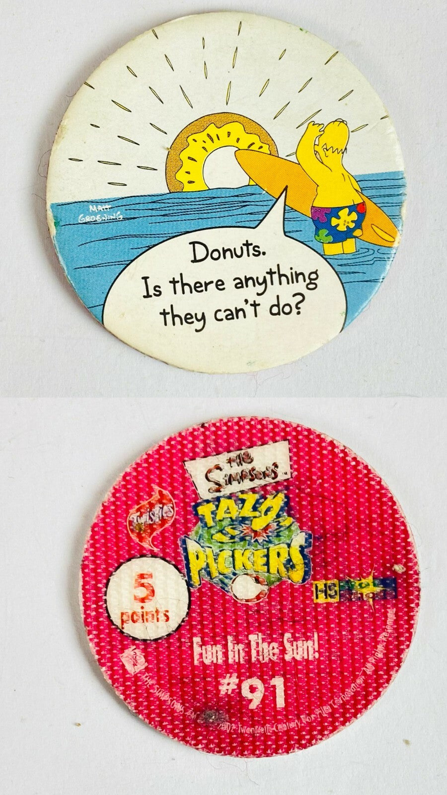 2002 The Simpsons Pickers Tazo Twisties Collectables In Good Condition