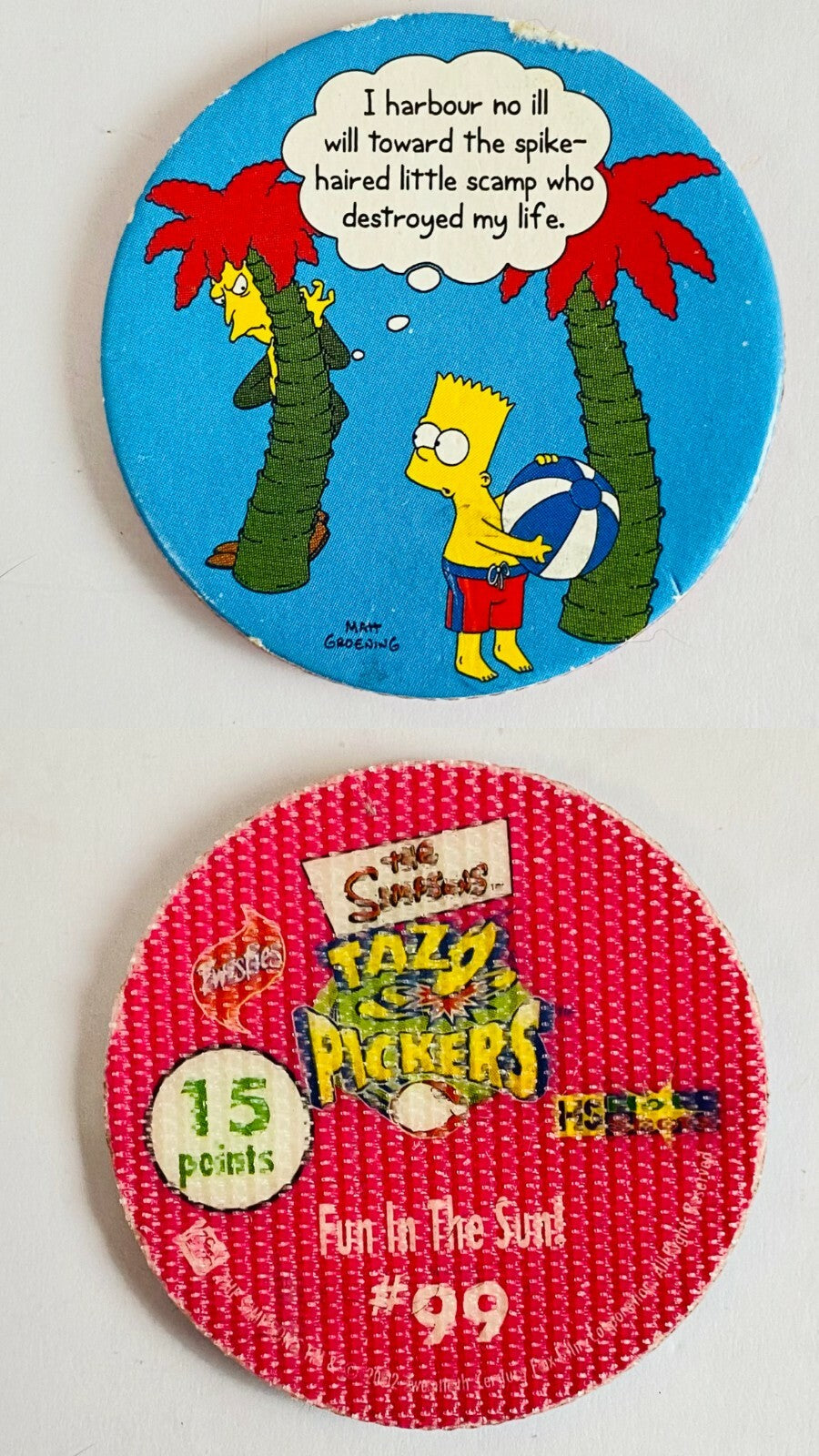 2002 The Simpsons Pickers Tazo Twisties Collectables In Good Condition
