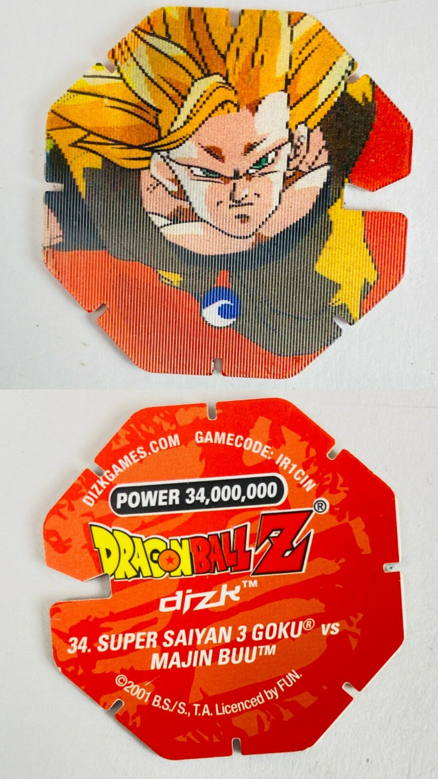 DBZ Dragon Ball Z 2001 Tazo Dizk Series 2 In Good Condition