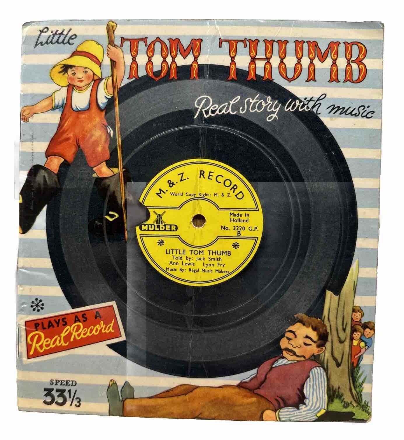 Tom Thumb Real Story With Music 50s/60s Children's Fairytale Book Flexi Record