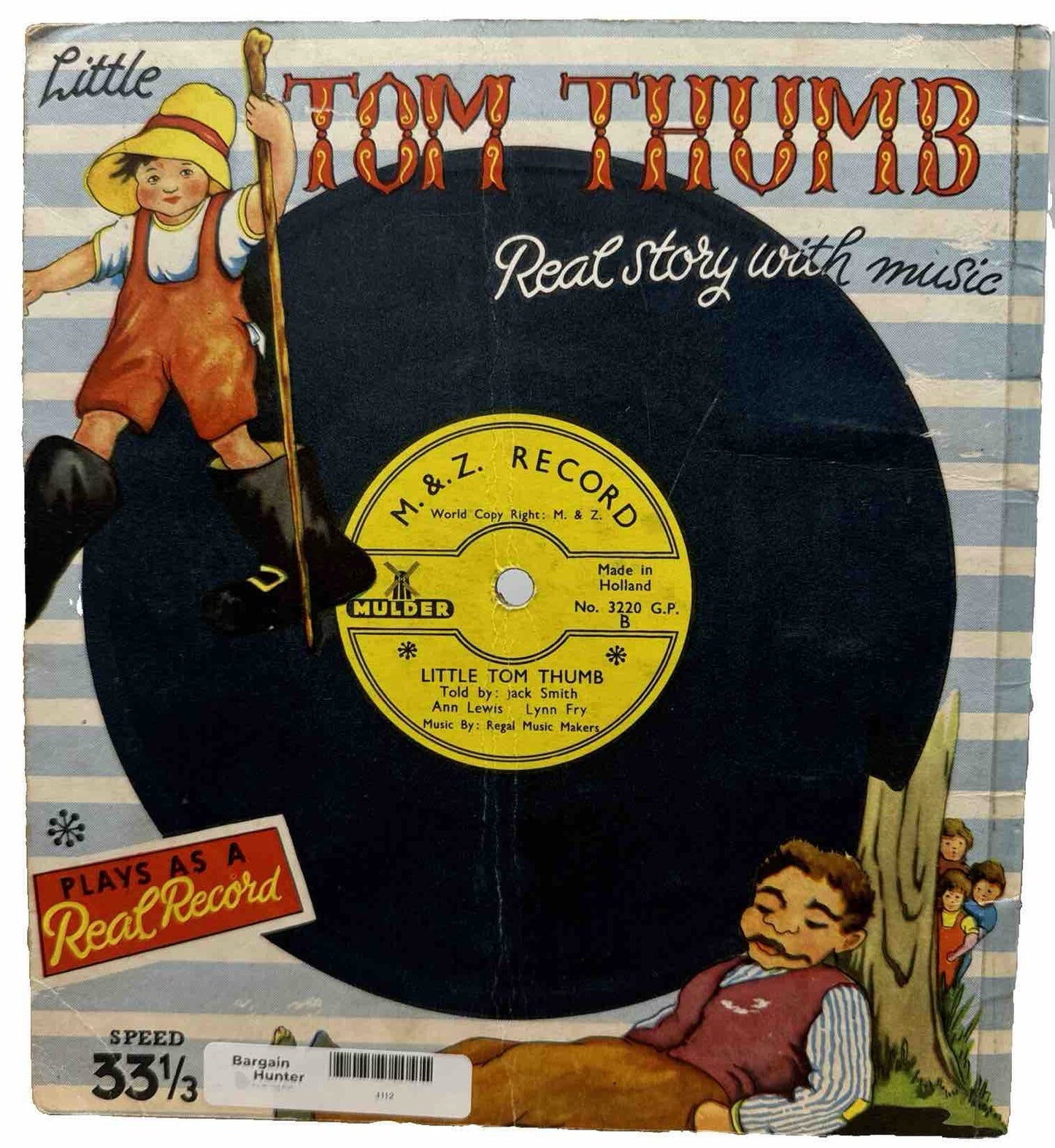 Tom Thumb Real Story With Music 50s/60s Children's Fairytale Book Flexi Record