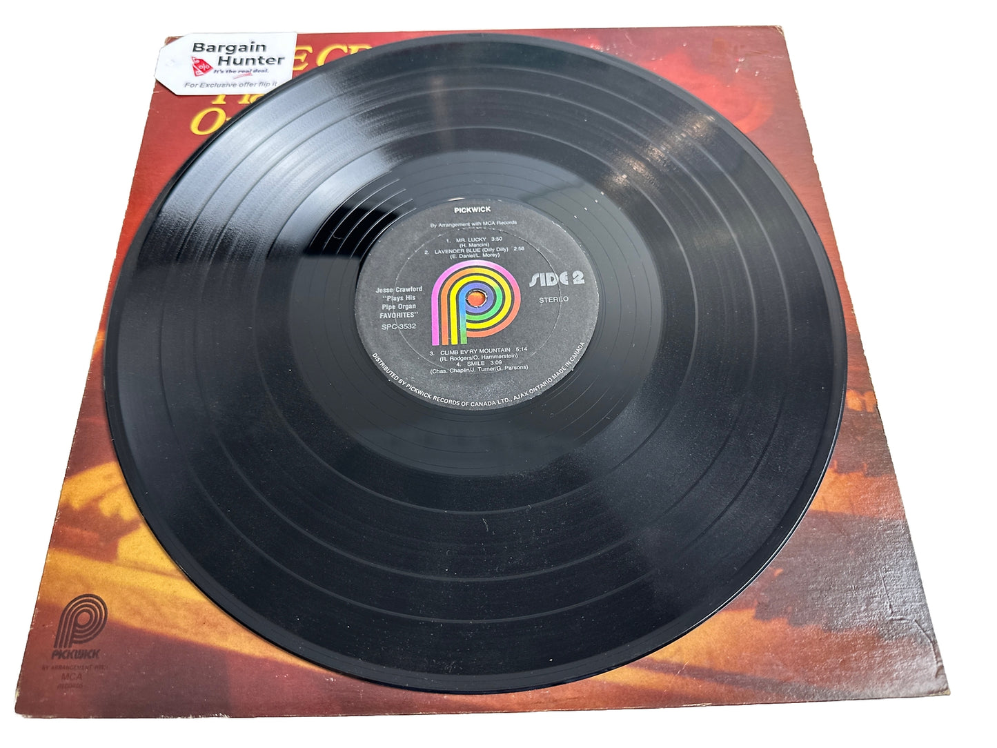 Jesse Crawford - Plays His Pipe Organ Favorites - 12" Vinyl Record 3938