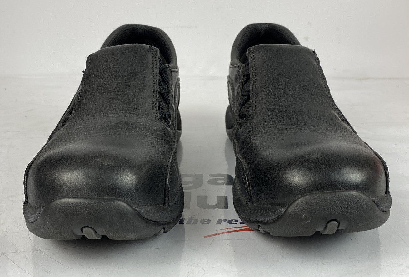F495 Blundstone Black Slip On Safety Shoes Size AU7 Steel Cap Near New Condition