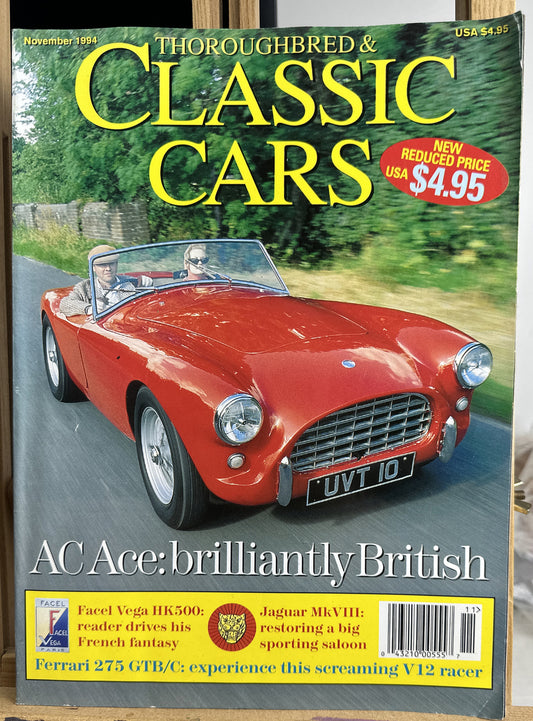 Thoroughbred & Classic Cars November 1994 Magazine In Good Condition