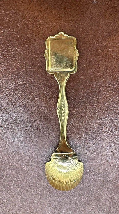 Souvenir Spoon Burra South Australia, Gold plated In OK Condition