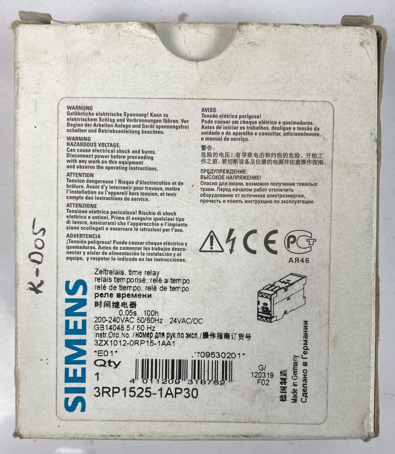 Siemens Sirius 3R Time Relay 3RP1525-1AP30 #08A36 Brand New In Packaging