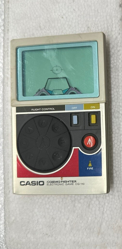 CASIO Cosmofighter CG-110 Handheld Video Game Tested Missing Battery Cover 3682