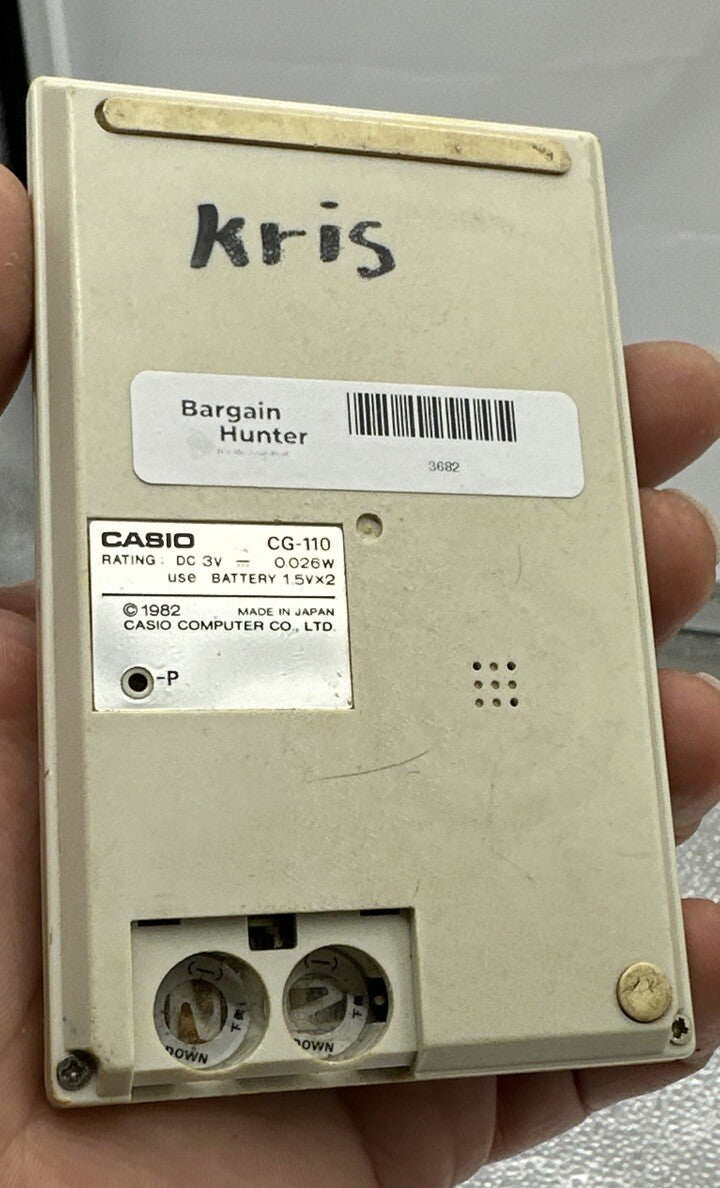 CASIO Cosmofighter CG-110 Handheld Video Game Tested Missing Battery Cover 3682