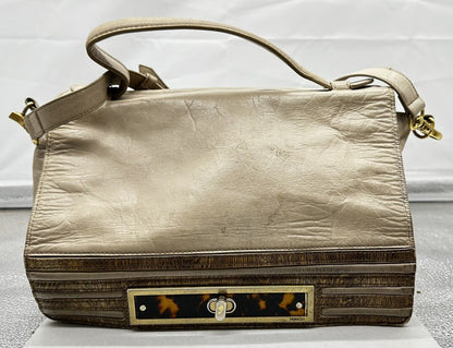 Mimco Brown Leather turnlock Bag In OK Condition