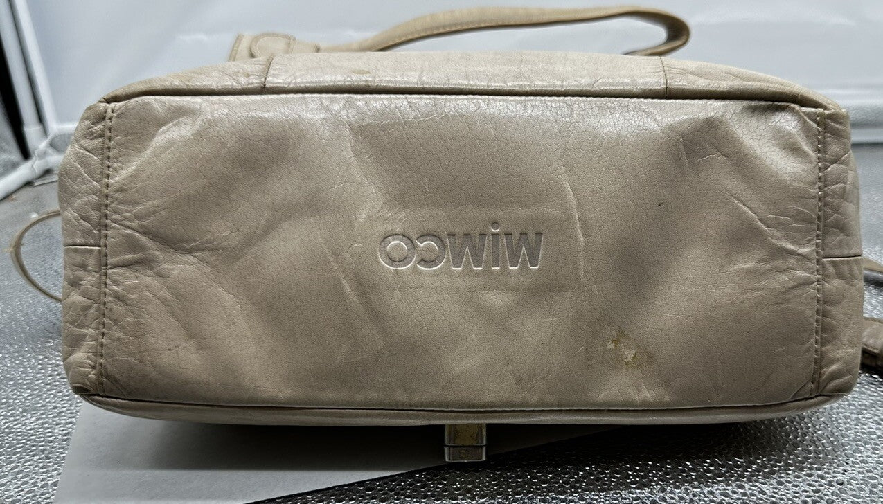 Mimco Brown Leather turnlock Bag In OK Condition