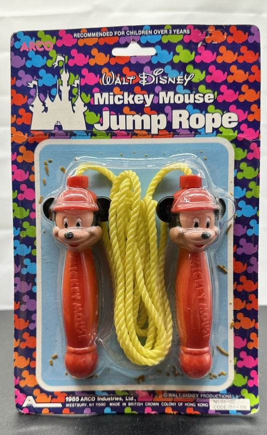 Vintage 1985 Walt Disney Mickey Mouse Jump Rope - Sealed - ARCO Industries 8701