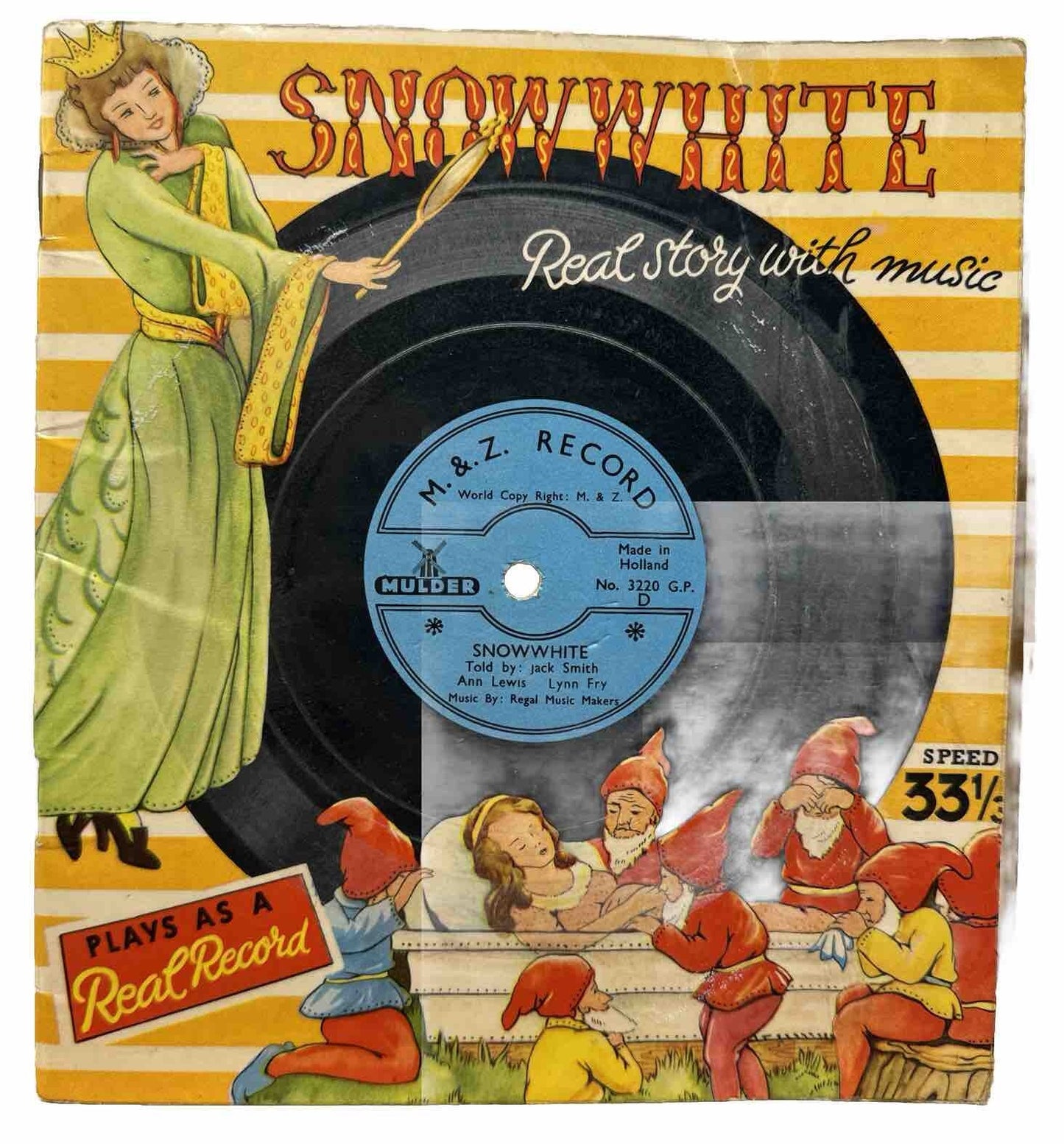 Snow White Real Story With Music 50s/60s Children's Fairytale Book Flexi Record