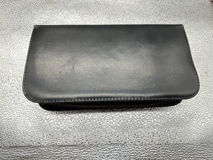 Vintage Western Germany Ground Leather Chrome Vanity Travel Kit In GC 4448