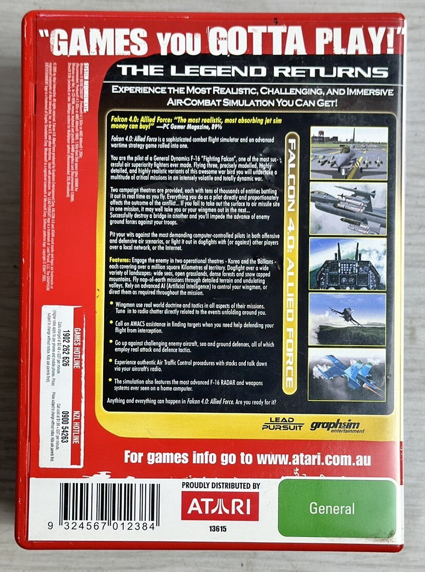 Falcon 40 Allied Force - PC complete Game In Good Condition - 5025
