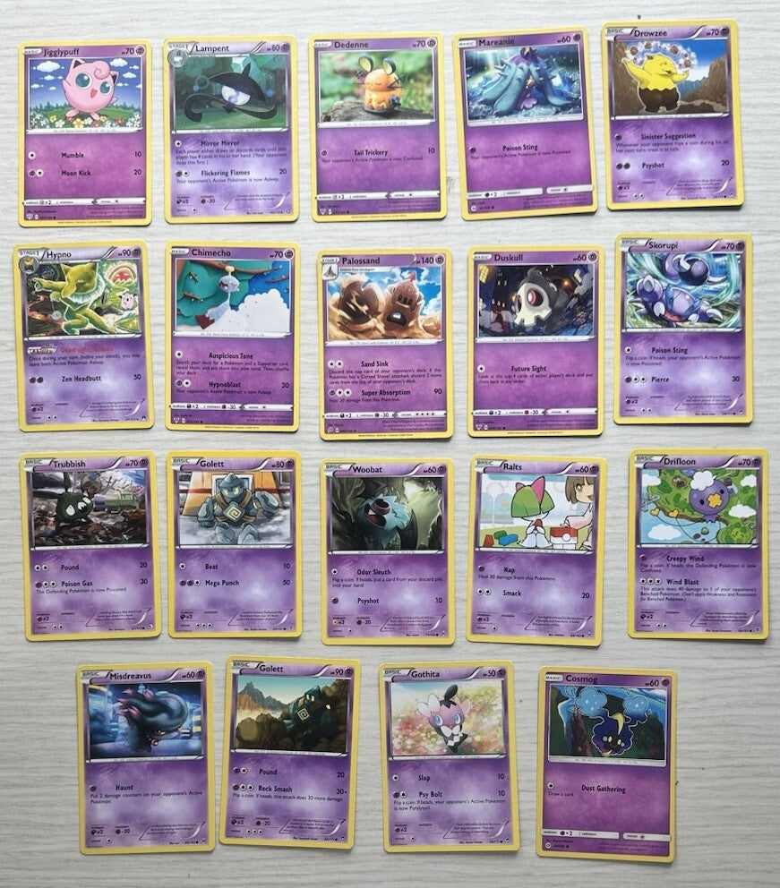19 X Pokemon Psychic Cards Collection Random Years & Series 5086