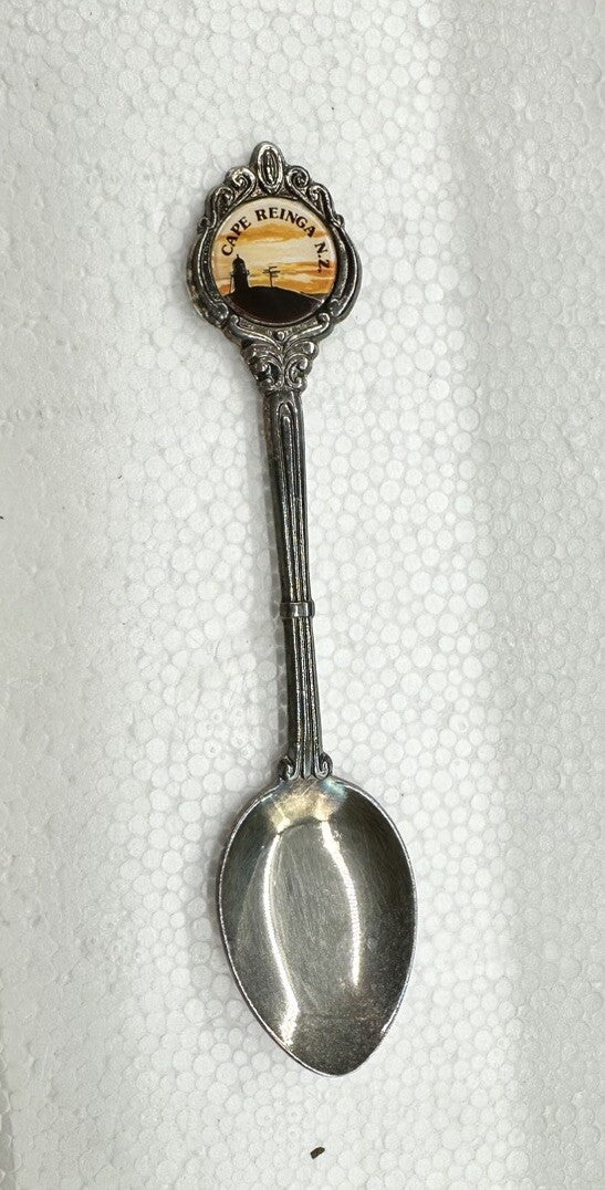 Souvenir Spoon Cape Reinga New Zealand , silver plated In OK Condition