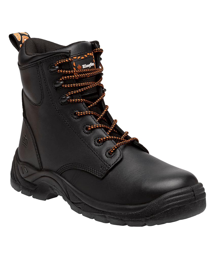 KingGee Men's Blaze Lace Up Safety Boots - Black Size AU 5 US 6 Brand New