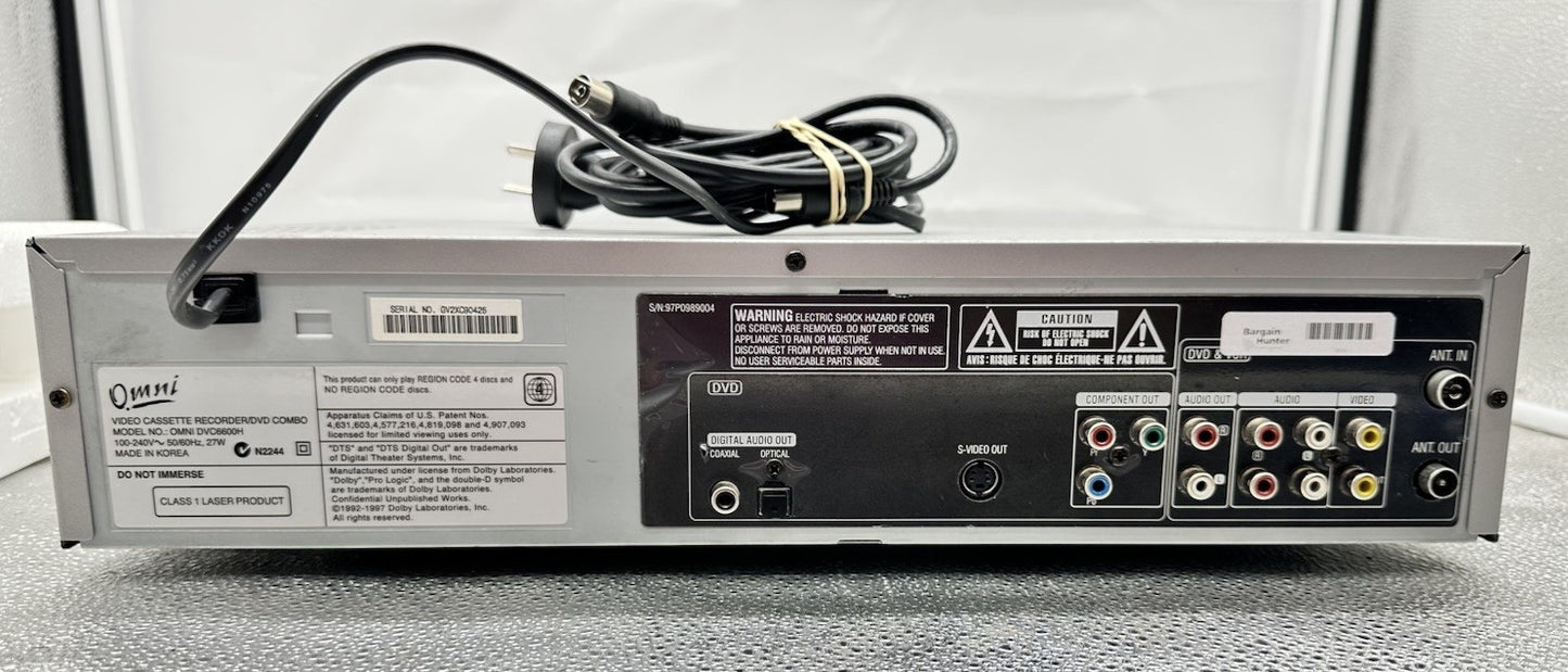 Omni DVC6600H 6 Head HiFi DVD VCR Combo Player *NO Remote Control* 8711
