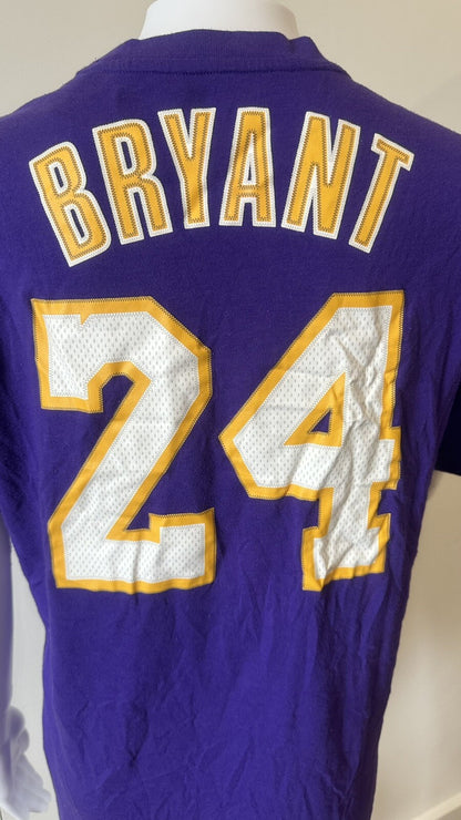 Adidas NBA Lakers Bryant 24 Short Sleeve Shirt Size Medium In GC 2951