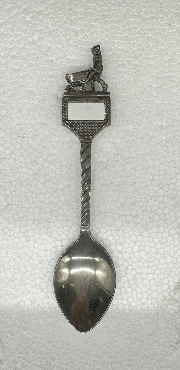 Souvenir Spoon Miner , silver plated OK Condition