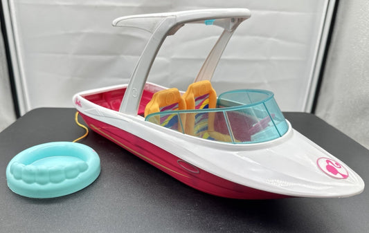 Barbie Dolphin Magic Ocean View Speed Boat Mattel 2016 In Good Condition 8687