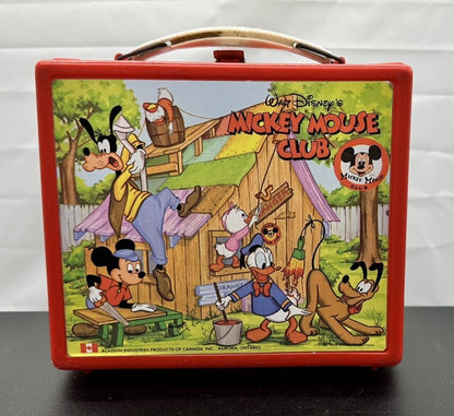 Vintage Mickey Mouse Club Plastic Lunch Box In OK Condition 8576