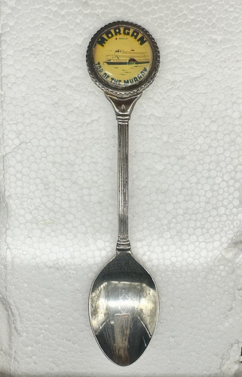Souvenir Spoon Morgan Top Of The Murray South Australia , silver plated OK Cond